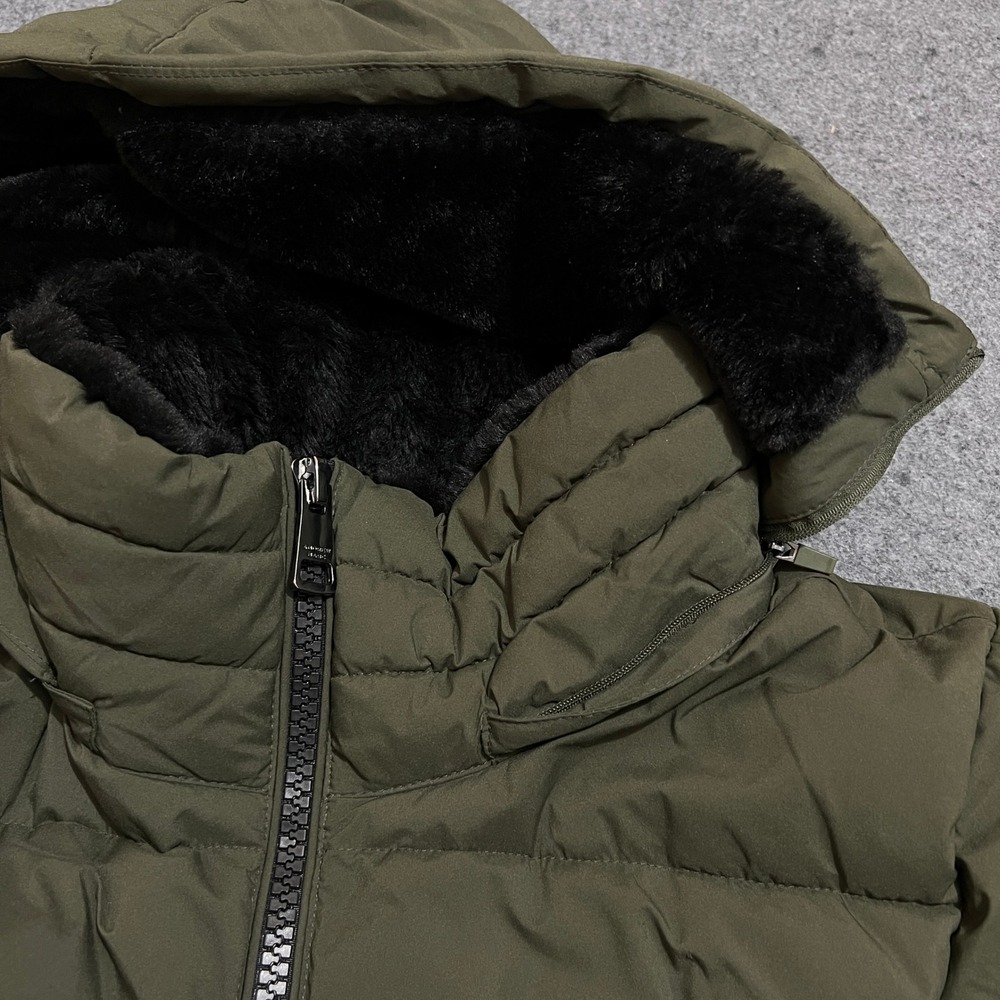 Andrew Marc Stretch Hooded Puffer Coat Olive Green Women's Size XL - Picture 15 of 15
